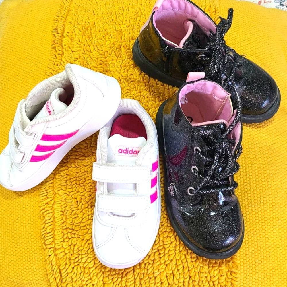 Adidas size 8 and oshkosh boots size9